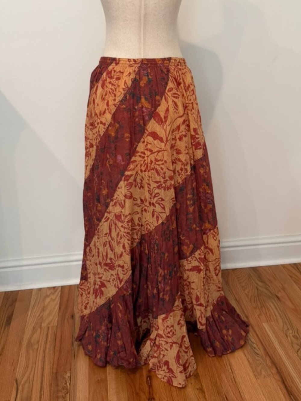 Free People NWT Jackie Maxi Skirt Size Small Brick Combo - Picture 2 of 6